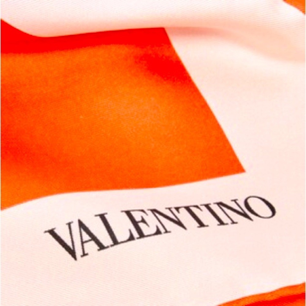 Sale! ValentinoOrange VLOGO Silk Large Scarf/Shawl SOLD OUT